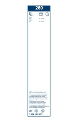 Bosch 260 Silecek lastiği, set küçük görsel 5