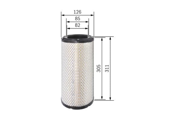 Bosch S 0318 Hava filtresi elemanı, Motor 1