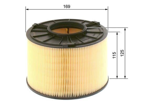 Bosch S 0393 Hava filtresi elemanı, Motor küçük görsel 5