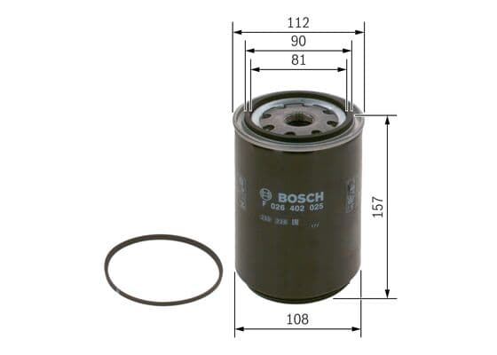 Bosch N 2025 Yakıt filtresi değiştirilebilir gövdesi küçük görsel 5