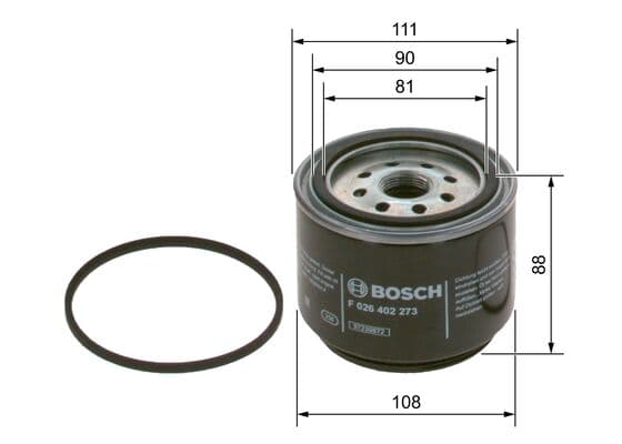 Bosch N 2273 Yakıt filtresi değiştirilebilir gövdesi 1