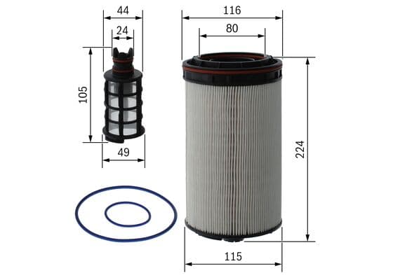 Bosch N 2308 Yakıt filtresi elemanı küçük görsel 5