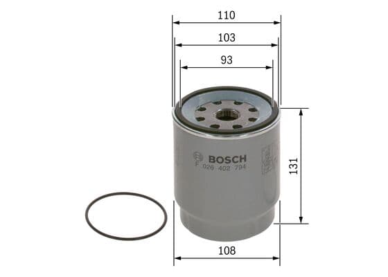 Bosch N 2794 Yakıt filtresi değiştirilebilir gövdesi küçük görsel 5