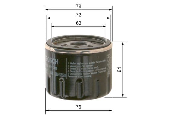 Bosch P 7302 Yağ filtresi küçük görsel 5