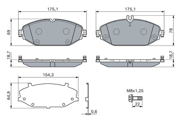 Bosch BP2831 Diskli fren balatası seti; ön 1