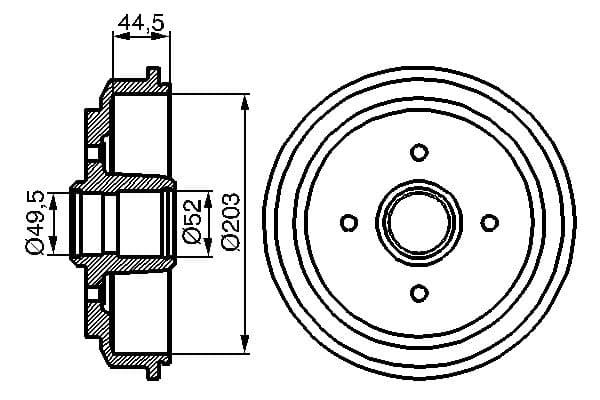 Bosch DB220 Fren tamburu; Arka 1