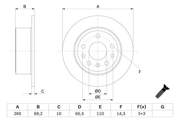 Bosch BD361 Fren diski; arka 1