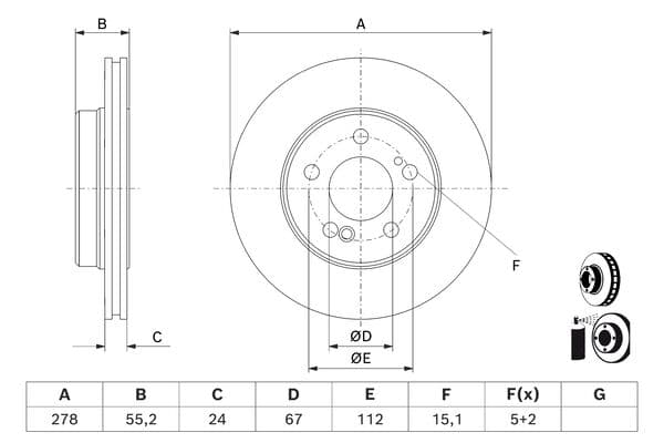 Bosch BD2546 Fren diski; arka 1
