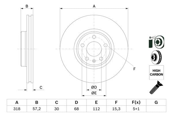 Bosch BD2650 Fren diski; ön 1