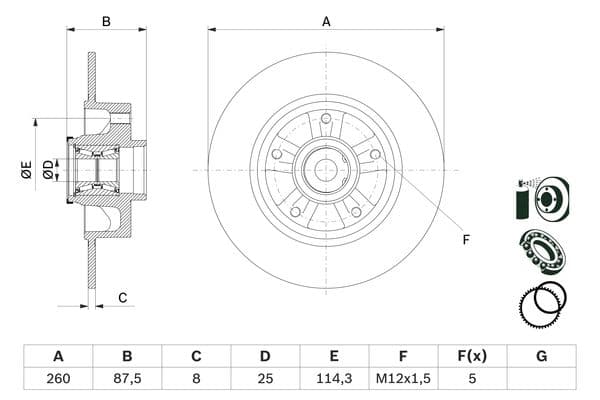 Bosch BD2725 Fren diski; arka 1