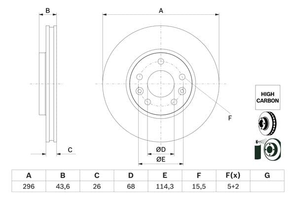 Bosch BD2750 Fren diski; ön 1