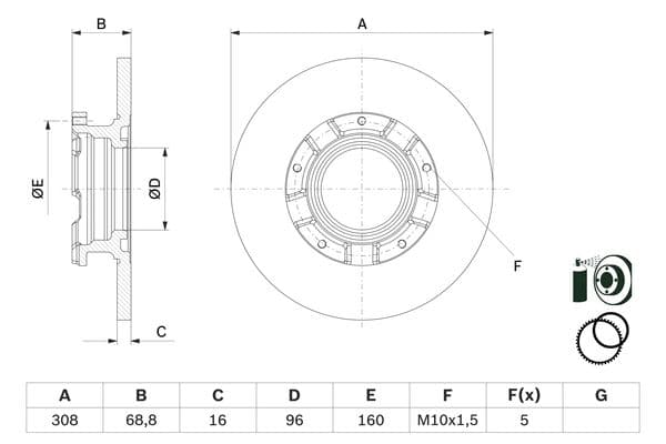 Bosch BD2807 Fren diski; arka 1