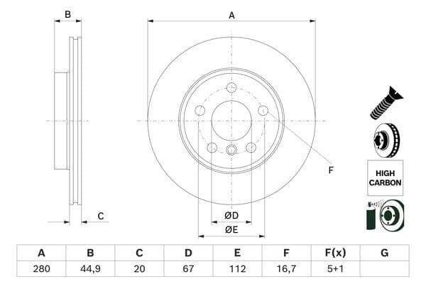 Bosch BD3022 Fren diski; ön 1