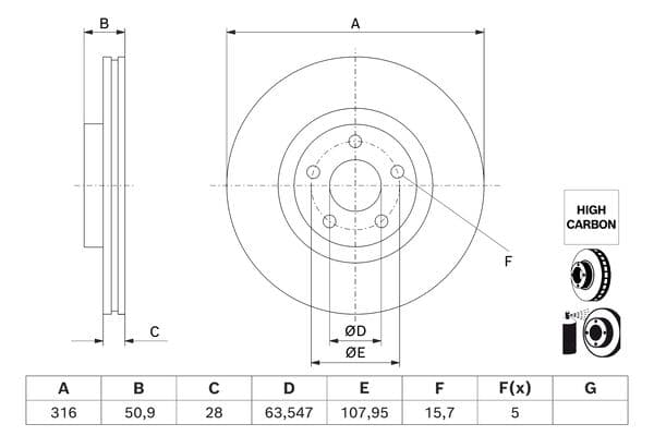 Bosch BD3181 Fren diski; ön 1