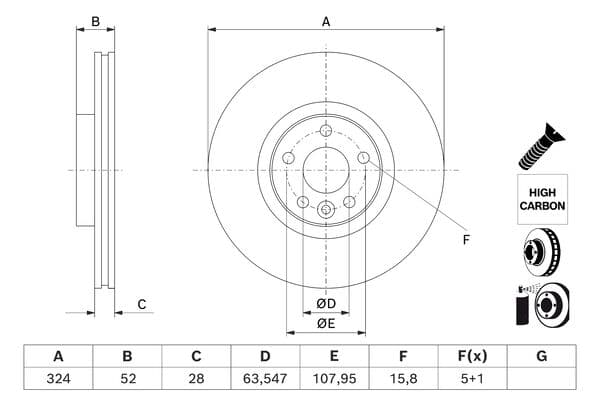 Bosch BD3190 Fren diski; ön 1