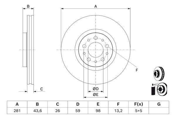 Bosch BD3194 Fren diski; ön 1