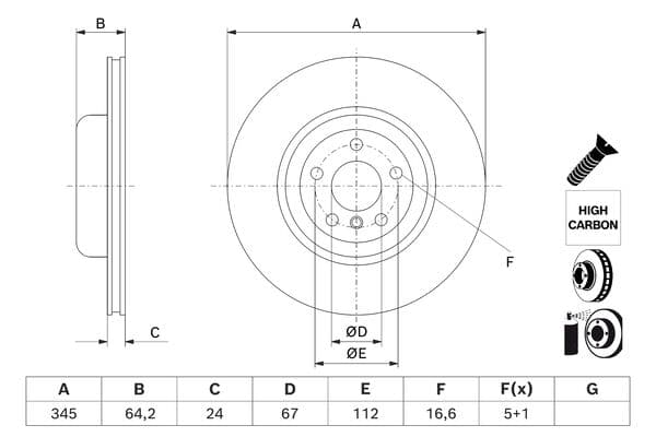 Bosch BD3220 Fren diski; arka 1