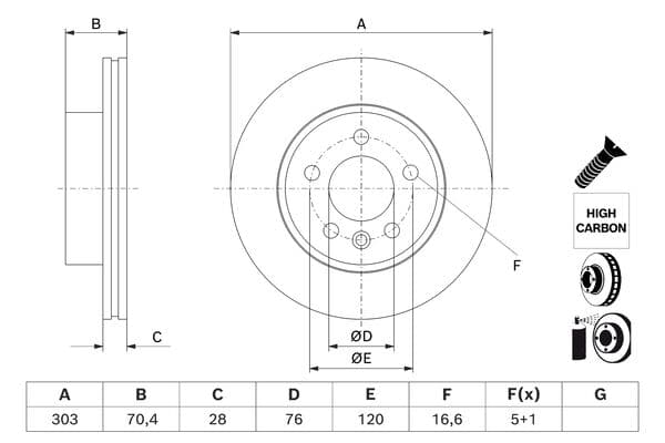 Bosch BD3232 Fren diski; ön 1