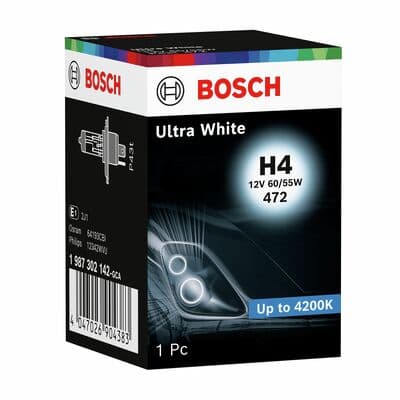 Bosch H4 Ampul, Ultra White 1
