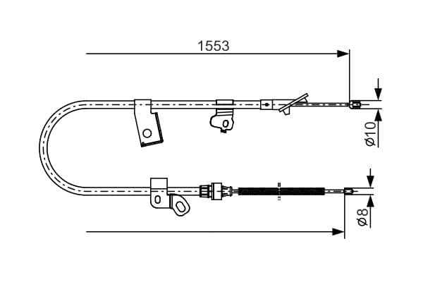 Bosch BC1050 Sağ fren kablosu 1